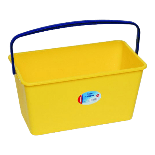 SEAU RECTANGULAIRE MULTI USAGE JAUNE 13L