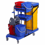 Chariot complet 2 seaux 15L 2 seaux 6L 1 presse a machoires 1 support de sacs