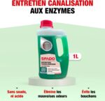 SPADO Entretien canalisations 1 L : sans soude ni acide, élimine les mauvaises odeurs et évite les bouchons.