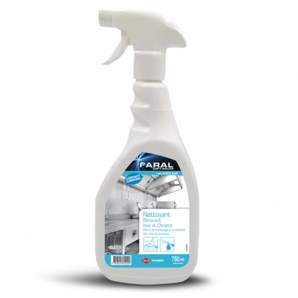 FARAL OPTIMUM 403 NG 750 ml nettoyant rénovant pour inox et chrome