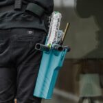 Moerman Toolholder 2.0 bleu équipé d’outils professionnels pour le nettoyage des vitres