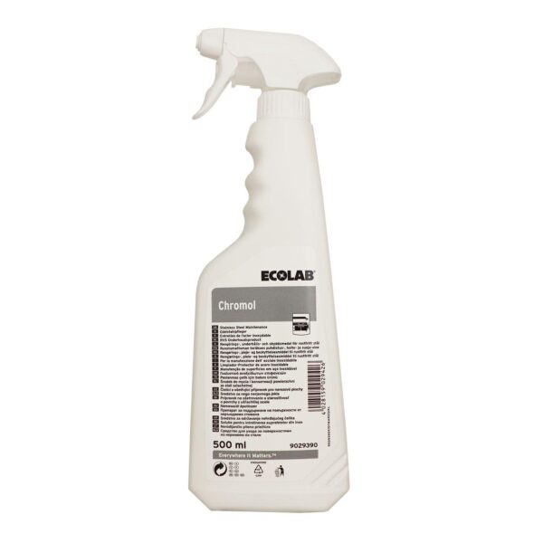 Nettoyant et protecteur inox Chromol Ecolab 500 ml en pulvérisateur