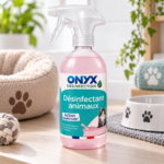 Désinfectant animaux ONYX utilisé pour nettoyer et désinfecter les surfaces et accessoires des animaux domestiques.