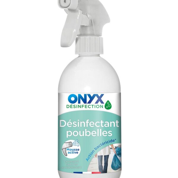 Désinfectant poubelles ONYX 500 ml à mousse active, action bactéricide, en spray.