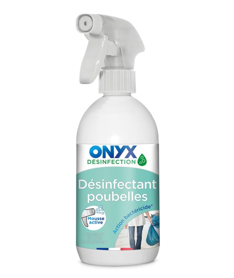Désinfectant poubelles ONYX 500 ml à mousse active, action bactéricide, en spray.