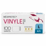 Boîte ouverte de 100 gants vinyle non poudrés Médiprotec ISOGV309-L