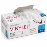 Boîte de 100 gants vinyle non poudrés Médiprotec ISOGV309-L taille L 8/9