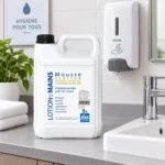 Lotion mains mousse KING Pamplagrum 5L utilisée avec un distributeur de savon mousse en sanitaire