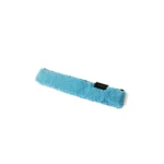 Housse de mouilleur Moerman en microfibre bleue avec fermeture noire et pad abrasif