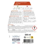 Étiquette arrière du Starwax Lait de soin cuir 500 ml avec mode d’emploi, précautions, composition et code-barres.
