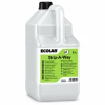 Détartrant Ecolab Strip-A-Way 5L vu en trois quarts, pour l’entretien des lave-vaisselle professionnels