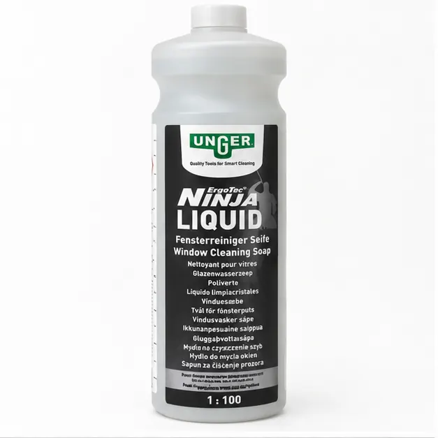 Nettoyant vitres professionnel UNGER ErgoTec Ninja Liquid 1 L vue trois-quarts