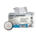 Paquet de 100 lingettes WIPE Universel blanches en non-tissé pour essuyage professionnel