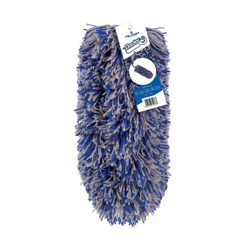 Recharge acrylique bleue et grise pour plumeau DASTER Filmop Titre : Recharge plumeau DASTER Filmop – vue rapprochée