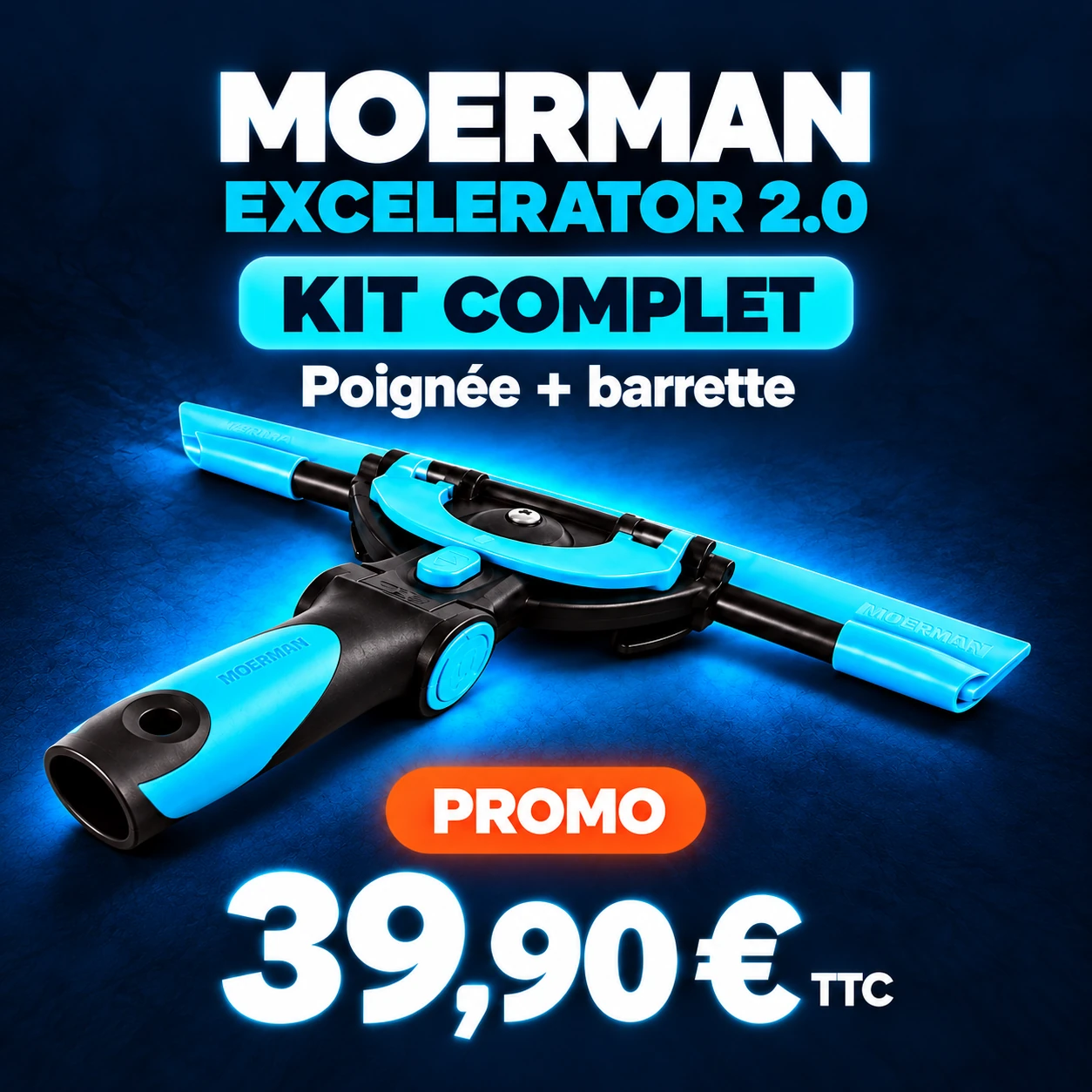 Profitez de la promotion sur le Moerman Excelerator 2.0, un outil professionnel pensé pour un nettoyage des vitres rapide, précis et confortable. Prix promotionnel : 39,90 € TTC